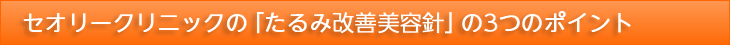 セオリークリニックの「たるみ改善美容針」の3つのポイント
